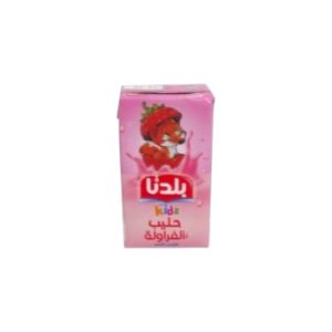 بلدنا حليب مطعمات بنكهة الفراولة 125 مل (١*٢٤)